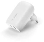 Belkin 37W Dual Wall Charger PPS, 25W USB-C, 12W USB-A, wei&szlig;