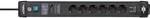 Brennenstuhl Premium-Line Steckdosenleiste 6-fach 3m mit 2 mal USB schwarz