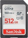 SanDisk Ultra 512 GB SDXC Speicherkarte (2022) bis 150 MB/s, C10, U1