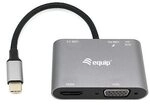 EQUIP 133483 USB-C 5-in-1 Multifunktionsadapter, HDMI, VGA (HD15), 100W USB PD,