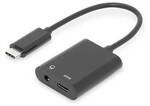 DIGITUS USB Type-C&trade; Adapter / Konverter, Type-C&trade; auf USB Type-C&trade; + 3.5mm Klinke