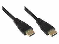 Good Connections High Speed HDMI Kabel 0,5m mit Ethernet gold Stecker schwarz