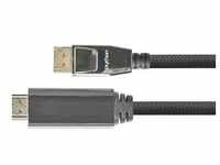 PYTHON DisplayPort 1.4/HDMI Kabel 5m 4K UHD@60Hz vergoldet OFC St./St. schwarz
