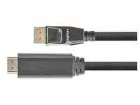 PYTHON DisplayPort 1.4/HDMI Kabel 3m 4K UHD@60Hz vergoldet OFC St./St. schwarz