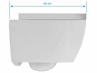 Scarabeo Moon Wand-Tiefspül-WC ohne Spülrand, Ausführung kurz L: 45 B: 35...
