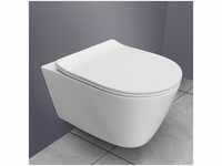 PREMIUM 100 Wand-Tiefspül-WC, spülrandlos, oval L: 52 B: 36 weiß PR1070