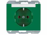 Berker 47397013 Schutzkontakt-Steckdose mit Beschriftungsfeld K.1 grün glänzend