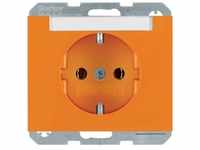 Berker 47397014 Schutzkontakt-Steckdose mit Beschriftungsfeld K.x orange glänzend