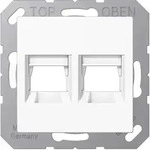 Jung A1569-2WEWW Abdeckung (gerastet) f&uuml;r Modular-Jack-Steckbuchsen, 2-fach,