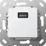 Gira 568203 USB 3.0 A Kupplung, Einsatz reinwei&szlig; gl&auml;nzend