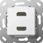 Gira 567103 HDMI 2-fach Kupplung, Einsatz reinwei&szlig; gl&auml;nzend