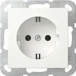 Gira 418003 Schutzkontakt-Steckdose mit Schraubklemmen, System 55, reinwei&szlig;