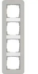 Gira 0214412 Abdeckrahmen 4-fach, Gira E3, grau Soft-Touch mit Tr&auml;gerrahmen