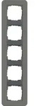 Gira 0215423 Abdeckrahmen 5-fach, Gira E3, dunkelgrau Soft-Touch mit Tr&auml;gerrahmen