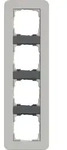 Gira 0214422 Abdeckrahmen 4-fach, Gira E3, grau Soft-Touch mit Tr&auml;gerrahmen