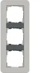 Gira 0213422 Abdeckrahmen 3-fach, Gira E3, grau Soft-Touch mit Tr&auml;gerrahmen