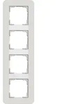 Gira 0214411 Abdeckrahmen 4-fach, Gira E3, hellgrau Soft-Touch mit Tr&auml;gerrahmen