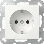 Gira 418027 Schutzkontakt-Steckdose mit Schraubklemmen, System 55, reinwei&szlig;