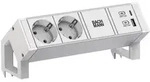 Bachmann 937.402 Steckdosenleiste DESK2, 2x Schutzkontaktsteckdose, 1x USB A/C 22 W,