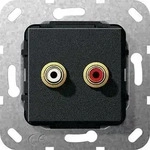 Gira 563110 Cinch Audio Kupplung, Einsatz, schwarz matt
