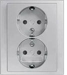 Busch-Jaeger 202 EUJB-83 Schutzkontakt Doppelsteckdose Safety+, Komplettabdeckung,