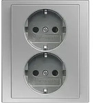 Busch-Jaeger 202 EUJB-866 Schutzkontakt Doppelsteckdose Safety+, Komplettabdeckung,