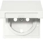 Gira 492203 Abdeckung Schutzkontakt-Steckdose mit Klappdeckel , System 55, reinwei&szlig;