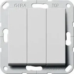 Gira 2844015 Wipptaster 3-fach mit Wippen Schlie&szlig;er 1-polig, System 55, grau...