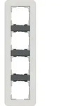 Gira 0214421 Abdeckrahmen 4-fach, Gira E3, hellgrau Soft-Touch mit Tr&auml;gerrahmen