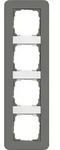 Gira 0214413 Abdeckrahmen 4-fach, Gira E3, dunkelgrau Soft-Touch mit Tr&auml;gerrahmen
