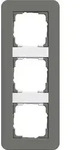 Gira 0213413 Abdeckrahmen 3-fach, Gira E3, dunkelgrau Soft-Touch mit Tr&auml;gerrahmen