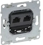 Legrand 765060 SEANO Einsatz Datendose 2 x RJ45, Kat. 6, UTP, ungeschirmt,