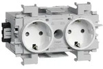 Hager Tehalit GS20019016 Steckdose 2-fach mit Wago Steck-/Klemmtechnik Frontrastend