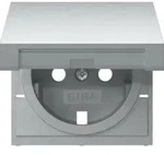 Gira 492226 Abdeckung Schutzkontakt-Steckdose Klappdeckel, System 55, Farbe Alu