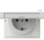 Gira 445470 Schutzkontakt-Steckdose Klappdeckel , Fl&auml;chenschalter, reinwei&szlig;