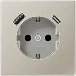 Jung ES152015CA Schutzkontakt-Steckdose 16 A 250 V ~, mit USB-Ladeger&auml;t 1 x Typ A +