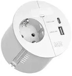Bachmann 938.303 LOOP IN CHARGE, 1x Schutzkontaktsteckdose, 1x USB A/C 22 W, 1x