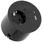 Bachmann 938.203 LOOP IN CHARGE, 1x Schutzkontaktsteckdose, 1x USB A/C 22 W, 1x