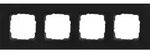 Gira 0214409 Abdeckrahmen 4-fach, Gira Esprit Alu, schwarz matt lackiert