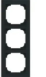 Busch-Jaeger 1723-45M Abdeckrahmen 3-fach, Busch-art linear, schwarz matt