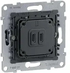 Legrand 765031 SEANO Einsatz Typ C+C USB Ladesteckdose 30 W, 2-fach mit Power