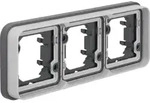 Hager WNA403 Rahmen 3-fach, waagerecht, f&uuml;r Unterputzmontage, W.1 IP55, grau