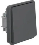 Hager WNA010 Kreuzschalter-Einsatz mit Wippe, Aufputz/Unterputz, W.1 IP55, grau