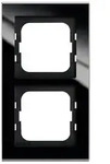 Busch-Jaeger 1722-245 Abdeckrahmen 2-fach, Busch-axcent, glas schwarz gl&auml;nzend