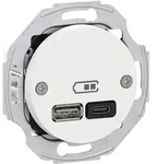 Elso WDE011764 USB Ladestation mit Zentralplatte, 2,4 A Typ A+C, Renova Flush,...