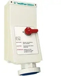Walther Electric AO179304 Wasserdichte Wandsteckdose, 125A, 3P, 4h mit 2-poligem