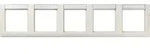 Jung AS5850NA Rahmen 5-fach, mit Schriftfeld, AS 500, IP 44, Duroplast, waagerechte