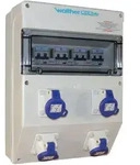 Walther Electric 6824905 Kunststoff-Steckdosenkombination In:, 32A mit 4 RCBO, 4