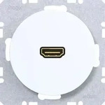 Hager WLF4380WG HDMI-Steckdose mit 90&deg;-Steckanschluss, R.Classic, polarwei&szlig;
