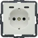 Berker 48156089 Schutzkontakt-Steckdose / USB C-C 20W, Q.x, polarwei&szlig; samt